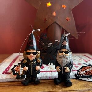 Harley-Davidson® Gnome Christmas Ornament Set (2) NWT! 🎄